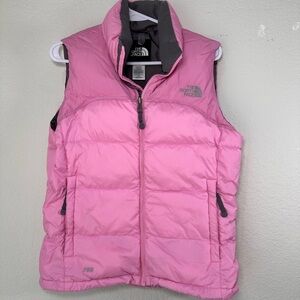 The North Face Nuptse 700 Down Puffer Vest Pink Womens Small S/P Goose Down Fill
